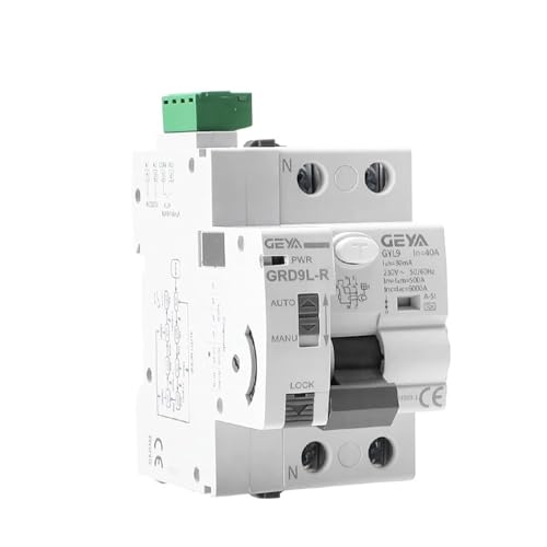 GEYA Disjuntores automáticos de fugas de reconexão RCD eletromagnéticos (Reconetador AC220V+A-SI tipo RCCB 2P-40A-30 mA)