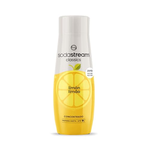 SodaStream - Concentrado de sabor refrescante de limão zero, sem açúcar, prepare até 9 litros de refrigerante, adequado para todas as máquinas de gás de água SodaStream - 440 ml