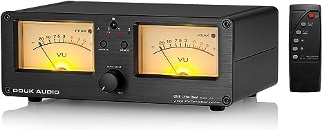 Interruptor de áudio de medidor de VU analógico duplo amplificador de 2 vias/altifalante caixa de comutador de áudio selecionador de amplificador ecrã de painel DB
