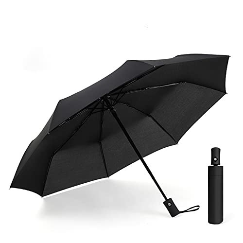 JingZhouYang Guarda-chuva dobrável de viagem, resistente com 8 varas reforçadas, resistente ao vento, guarda-chuva resistente e durável, guarda-chuva portátil compacto, guarda-chuva leve de abertura e
