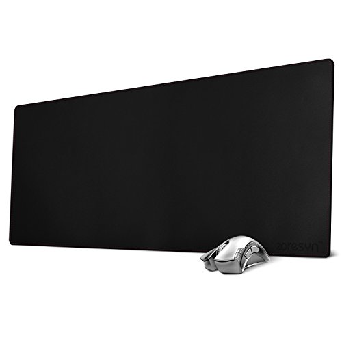 ZORESYN Tapete de rato tamanho XL 900 x 400 mm almofada de mesa couro PU para jogos e escritório com tamanho grande (preto)
