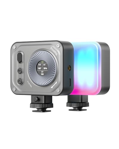 SMALLRIG Luz de vídeo RGB Vibe P108 Pro, luz LED portátil para câmara para fotografia, luz de sapato frio, CRI95+, 2500-6500K, 12 efeitos, acessórios de luz de enchimento, transmissão 4661