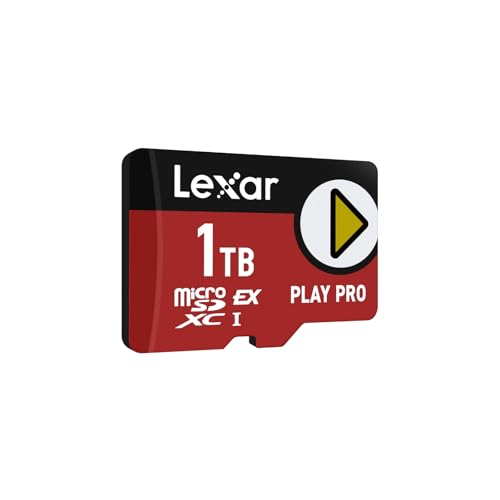 Lexar Play Pro MicroSDXC Express 1TB, leitura até 900 MB/s, escrita 600 MB/s, otimizado para jogos, alta velocidade para consolas portáteis, Switch, dispositivos de jogo portáteis