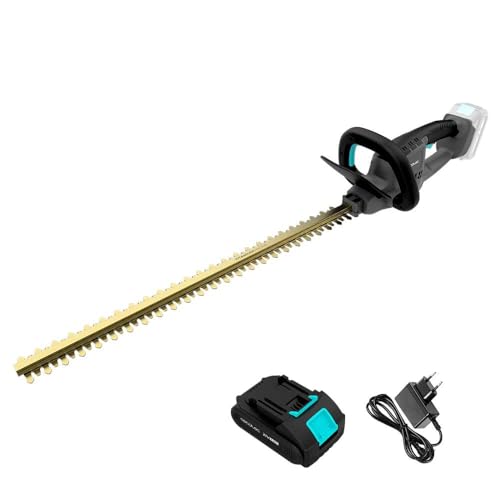 Cecotec Corta-sebes a bateria comprimento corte até 61 cm, TitaniumSword 6100 XL Freemove. Bateria de 21 V, motor sem escovas, Brushless, lâminas de titânio, ramos de até 16 mm, sistema de segurança