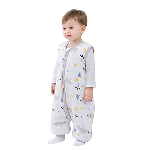 Mosebears Saco de dormir para bebé, 2,5 TOG (nível de isolamento térmico), 100% algodão puro, vários tamanhos, para todo o ano, outono e inverno