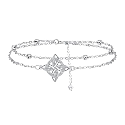 Yinsen Pulseiras para mulher, prata de lei 925 pulseira, ajustável 17 4 cm, presentes para o dia da mãe para a mãe, 17 + 4 cm, Prata esterlina, Zircônia cúbica