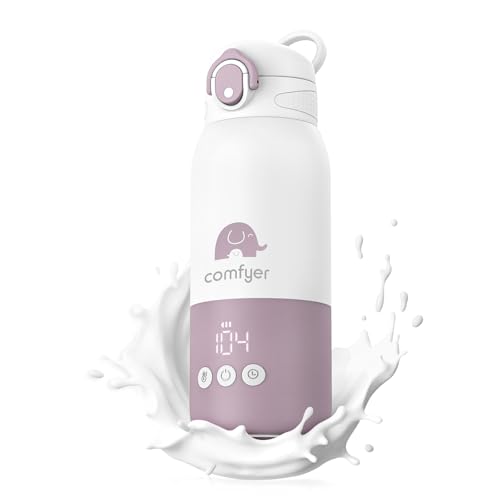 comfyer Aquece babetes portátil, aquecimento rápido e longa vida útil da bateria, 2 modos para leite materno e água, 340 ml de capacidade para viagens