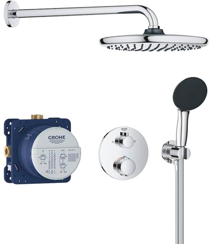 GROHE Precision Vitalio Start 250 sistema de chuveiro (caixa de instalação universal, conjunto de chuveiro mural, telechuveiro), cromado 34883000