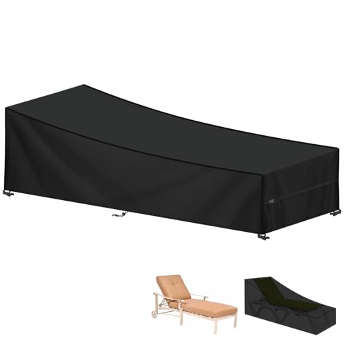 LAMUNI Capa de espreguiçadeira, 210 x 80 x 45/75 cm, capa de espreguiçadeira de jardim, 420D, tecido Oxford, capa protetora para espreguiçadeiras de praia, anti-UV capas impermeáveis para Chaise lago