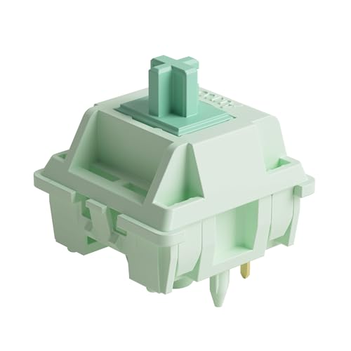 Akko Interruptor de teclado Botany, interruptores lineares de 5 pinos e 38 gf, interruptores MX Key Switch pré-lubrificados para teclados barebões de jogos ou kits de bricolage (45 peças, Botany)