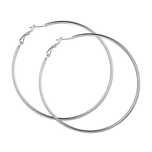 PROSTEEL Pendientes de Aro Acero Inoxidable 1Par/3Pares Conjunto Hipoalergenicos Minimalistas Básico Joyas de Mujer Chica Diámetro 30/40/50/70/100mm