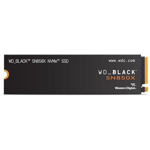 WD_BLACK SN850X NVMe SSD 8 TB M.2 2280, velocidades de leitura até 7200 MB/s, gravação 6600 MB/s, SSD para jogos internos, PCIe Gen4, SSD de alto desempenho, preto