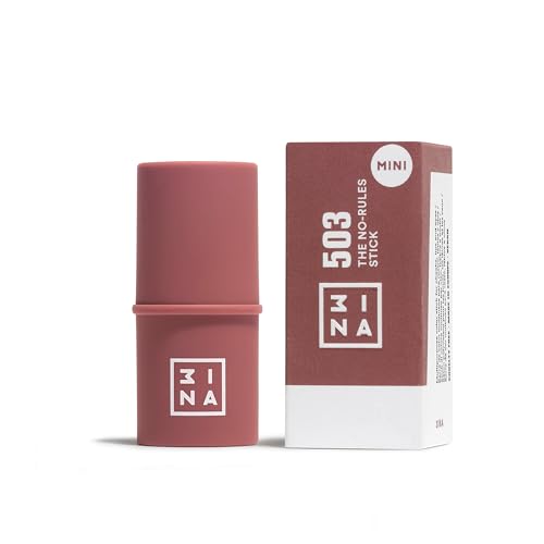 3INA MAKEUP - The No-Rules Stick 503 (mini) - Colorete em creme nuvem com ácido hialurónico - colorete em barra 3 em 1 bochechas lábios e olhos - colorete tamanho viagem - Vegan - Cruelty Free