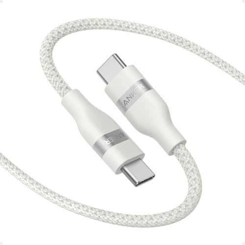 Anker Cabo USB C a USB C entrançado reciclado de 240 W, cabo de carregamento rápido com carregador de tipo C para iPhone 16/16 Pro/16 Plus/16 Pro Max, MacBook Pro, iPad Pro, iPad Air, Galaxy S23 (1, 8