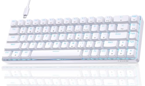 Dierya T68SE Teclado mecânico Gaming mini 60% Red Switch Mechanical Keyboard com retroiluminação LED, cabo USB-Type C, teclado ultra compacto 68 teclas anti-fantasma US Layout para PC/Windows