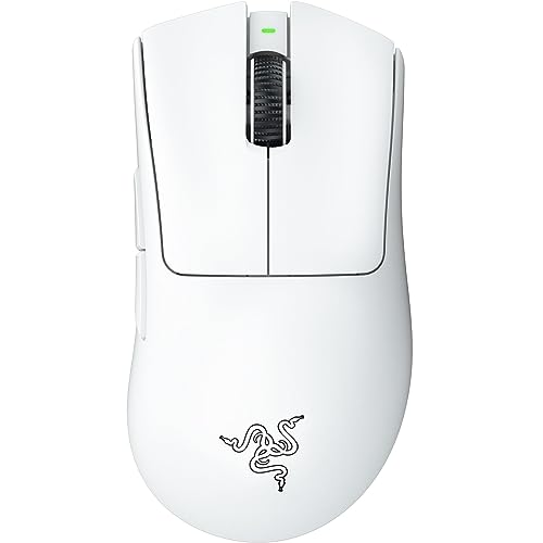 Razer DeathAdder V3 Pro Rato leve sem fios ergonómico para desportos eletrónicos (64 gramas, sensor ótico Focus Pro 30K, interruptores de rato Gen-3, Hyperspeed Wireless) branco