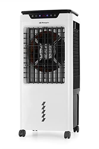 Orbegozo AIR 55 - Climatizador evaporativo 3 em 1, depósito de água removível de 35 l, temporizador, grande fluxo de ar, controlo remoto, silencioso, modo noturno, 150 W multicolorido