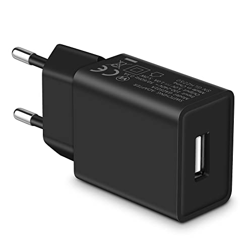 MatauMahi Carregador USB 5V1A (preto), tomada de 5 W, adaptador para telemóveis, tablets, Powerbanks, auriculares Bluetooth, Smartbands e outros dispositivos com interface USB
