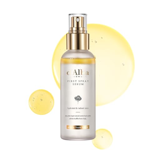 d'alba First Spray Serum com trufas brancas italianas, cuidados com a pele vegan, neblina facial hidratante para todos os tipos de pele, spray multifuncional, Skincare coreano (100 ml)