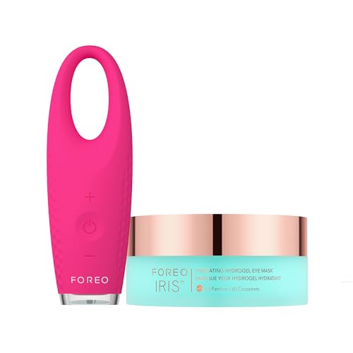 FOREO Set Eye Revive IRIS 2 - Massajador de olhos de drenagem linfática máscara de contorno hidratante IRIS, 60 unidades. - Eliminador de olheiras e bolsas - anti-rugas e redutor de inchaço