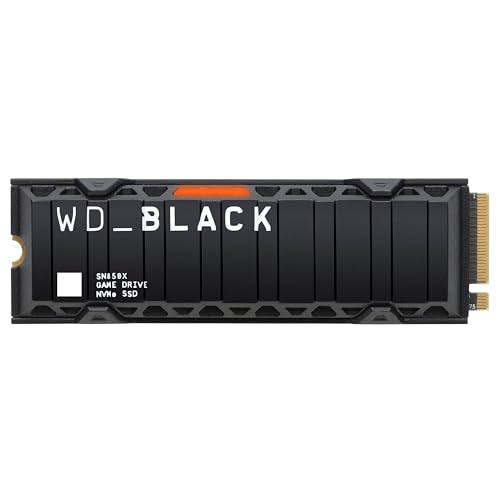 WD_BLACK SN850X NVMe SSD, 2TB M.2 2280, NVMe SSD com dissipador de calor, velocidades de leitura até 7300 MB/s, gravação 6600 MB/s, SSD para jogos internos, PCIe Gen 4, SSD de alto desempenho