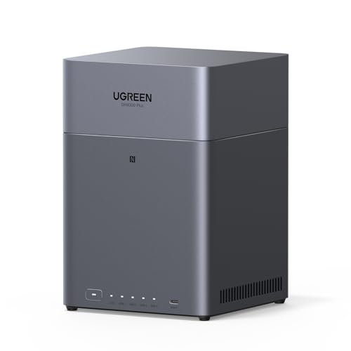 UGREEN NASync DH4300 Plus NAS de mesa 4 bahias, porta LAN de 2,5 GbE, SoC RK3588C, 8 GB RAM, conexão NFC One-Touch, álbum de família / bebé AI, nuvem pessoal casa / escritório Cinza (sem D iscos)