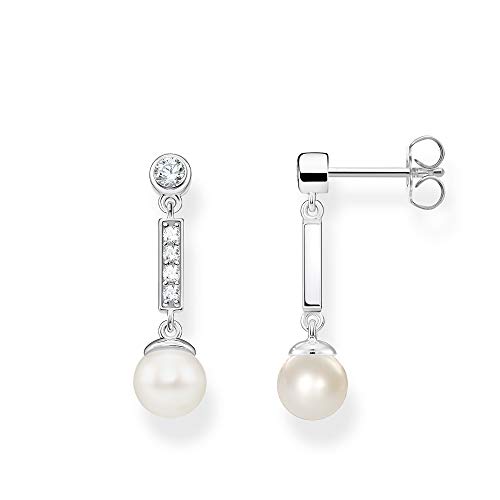 THOMAS SABO Mulher prata brincos de botão H2092-167-14, Prata esterlina, Zircônia cúbica