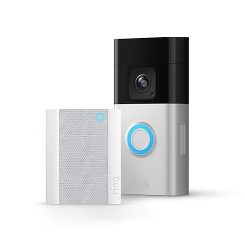 Ring Battery Video Doorbell Pro + Chime | Videotimbre Pro con batería, vídeo de cuerpo entero, detección de movimiento 3D, visión nocturna en color
