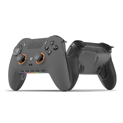SCUF ENVISION PRO Wireless V1 (2023) Controlador para jogos de PC - Cinco teclas G removíveis - palhetas traseiras - disparadores instantâneos - compatível com iCUE - cinzento metalizado
