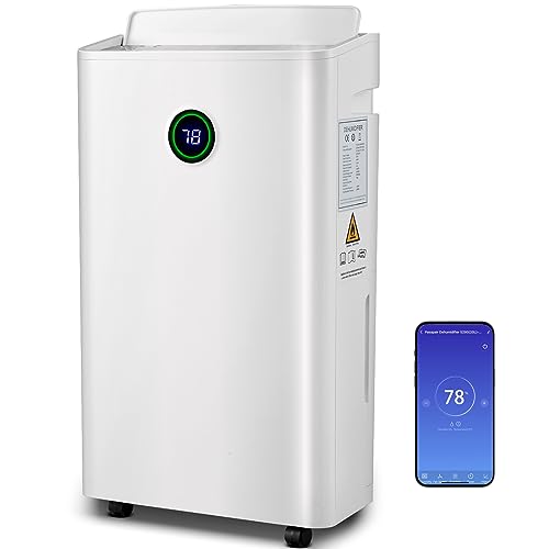 pasapair Deshumidificador elétrico portátil 20 L/dia para quartos de até 195 m³ (~ 30 m²) com ecrã LED, sensor de humidade, 3 modos, drenagem contínua, temporizador 24 horas. Contra o mofo e a