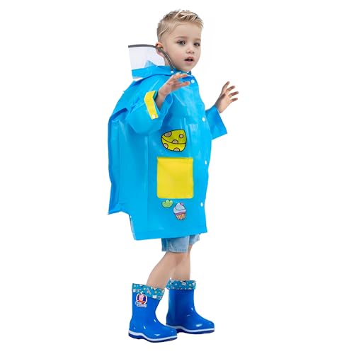 amo nenes Capa de chuva leve para crianças, impermeável, poncho de chuva reutilizável com capa para mochila de desenhos animados, desportivo, unissexo, 1-12 anos, S M L XL