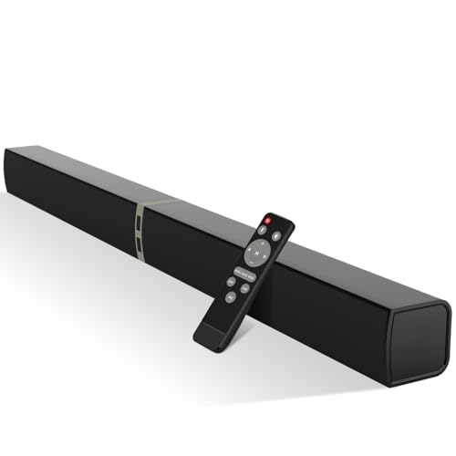 HoYLluDLL Bluetooth Barra de som 2 em 1 removível de 32 polegadas para televisão com áudio potente, altifalantes de TV para áudio de cinema em casa, 2,0 canais com Opt/RCA/AUX (preto)