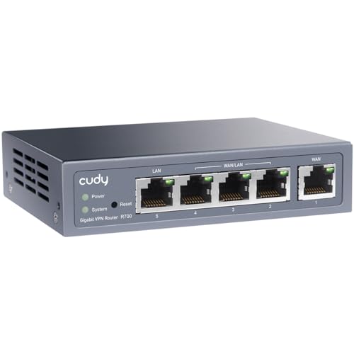 Cudy Gigabit Multi-WAN VPN Router, até 4 portas Gigabit WAN, roteador SMB, equilíbrio de cargas, proteção contra raios, roteador PPTP L2TP WireGuard OpenVPN IPsec VPN