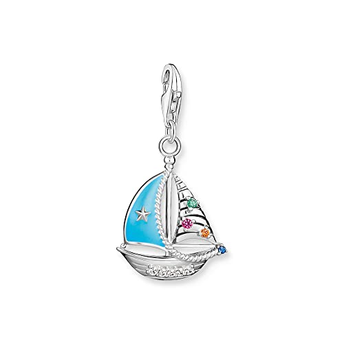 THOMAS SABO Pingente de barco de vela reciclada, prata de lei 925, 1927-340-7, tamanho único, prata, zircônia cúbica, TAMANHO ÚNICO, Prata, Zircónia cúbica
