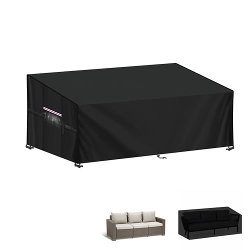 LAMUNI Capas sofá exterior capa para sofá de jardim, impermeável, capa protetora para sofá de jardim, 420D Oxford, capa para móveis de exterior sofá 2-3 lugares, capa de sofá de jardim, anti-UV, 160 x