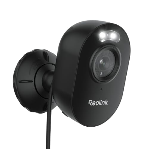 Reolink 2K 4MP Câmara de vigilância WiFi exterior visão noturna a cores, Wi-Fi banda dupla 2,4/5 GHz, detecção de movimento com alertas, tomada, comunicação bi-direcional, Lumus preto