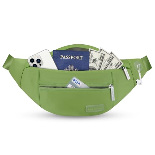 Bolsa de cintura unissexo com conetor para auriculares e 3 bolsos com fecho de correr, cinto ajustável, bolsa para treino ao ar livre, viagens, casual, corrida, caminhadas