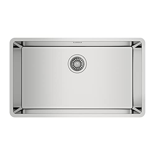 Teka RS15 71,40 - Lava-louça de baixo bancada, 1 balde, para móveis de 80 cm, balde de aço inoxidável, instalação fácil, design moderno, cor aço inoxidável