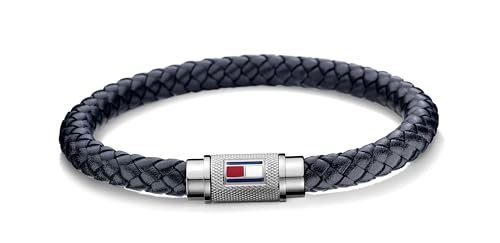 Tommy Hilfiger Jewelry Pulseira de couro trançado para homem cor azul-marinho - 2701000, Couro, Sem Pedra Preciosa