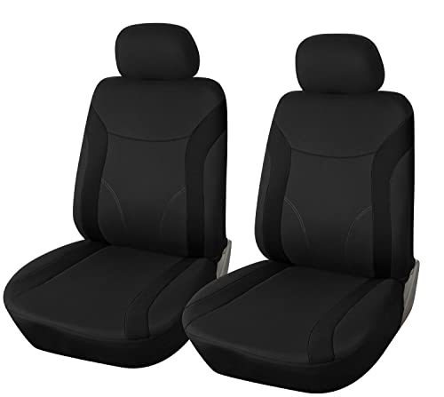 Upgrade4cars Capas de assento dianteiro para carro universais preto | protetor de assento dianteiro para motorista e copiloto | acessórios interiores para mulher e homem
