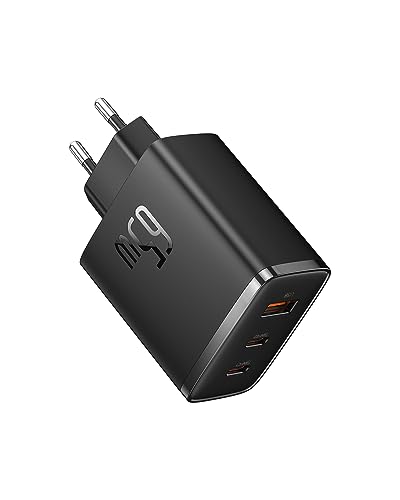 Baseus - Carregador USB C, 65 W, fonte de alimentação de 3 portas PD, com PPS, carregador rápido GAN compatível com MacBook Pro/Air, iPhone 16/15/14/13/12, iPad Pro, Galaxy S25 Ultra, S24-S20, etc