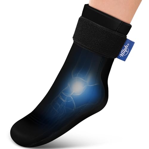 Hilph Meia de refrigeração para pés inchaço e pés quentes, reutilizável, gel para terapia de frio, para neuropatia, fascite plantar, quimio, tendinite de Aquiles (preto, 1 pacote)