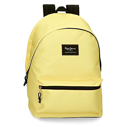 Pepe Jeans Aris Mochila para portátil compartimento duplo portátil 15,6 polegadas 31 x 44 x 17,5 cm mochila escolar poliéster by Joumma Bags, Amarelo claro, Mochila