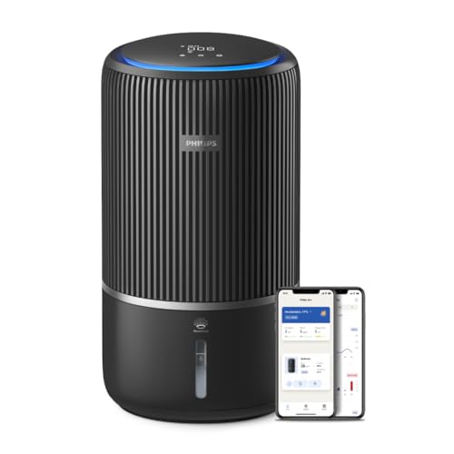 Philips 3400 Series Purificador e humidificador de ar 2 em 1, HEPA NanoProtect filtro de carvão ativo, humidificação higiénica a 650 ml/h, CADR 300 m³/h para 78 m² (AC3421/13)