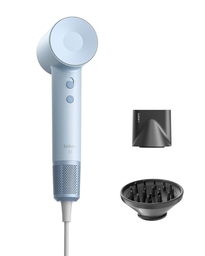 Laifen SE Secador de cabelo com 200 milhões de iões negativos e motor sem escovas de 105.000 rpm. Secador de cabelo potente, de alta velocidade e silencioso com acessórios magnéticos (azul)