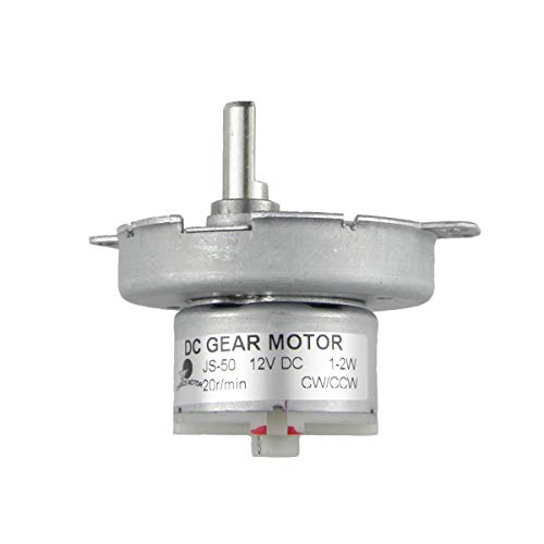 CHANCS Motor de velocidade lenta com eixo em D JS-50 12 V DC 20 RPM CW/CCW mini motor redutor DC sem escovas