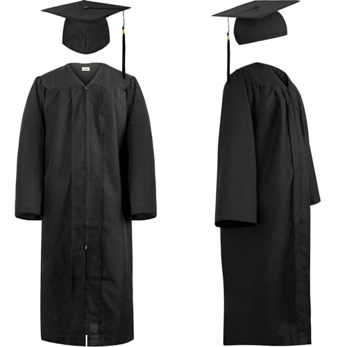 KEELYY Graduação Birrete & Toga, graduação em ioga, gorro de graduação, chapéu e roupa de graduação para homem e mulher, para graduação no ensino secundário e universidade