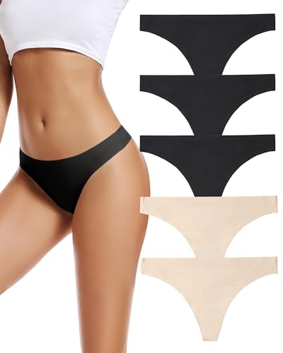 VOENXE Tangas de lingerie, mangas mulher pacote, sem costuras cuecas, roupa interior, para mulheres, mulheres multicoloridas com acabamento fino sem marca, confortáveis, suaves e elásticas Thong