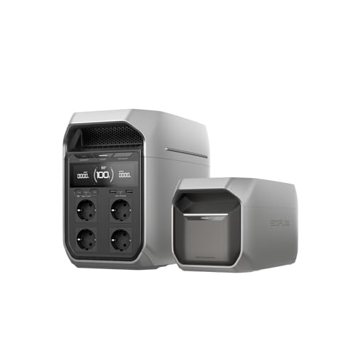 Estação elétrica portátil EF EcoFlow DELTA 3 Plus com bateria adicional, capacidade de 2k Wh, energia de apoio expansível para campismo, emergências domésticas