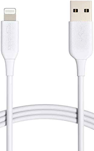Amazon Basics Cabo Lightning para USB-A, carregador para iPhone certificado por MFi, branco, 0,9 m